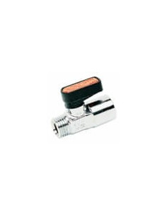 Zawór kulowy Ghilux mini G1/2 GZ - R 1/2 GW PN20, gwintowany, mosiądz niklowany, PTFE/NBR | Hydraulika | Eshop Dopak | Wszystko 