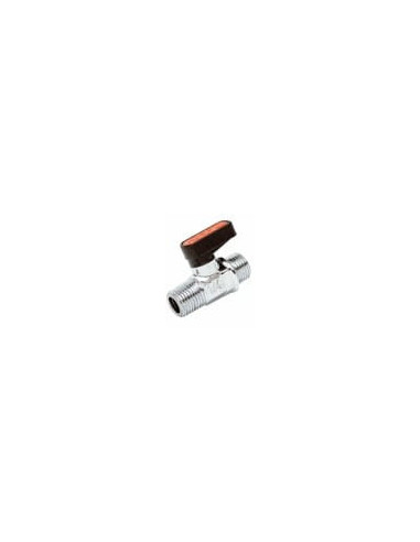 Zawór kulowy Ghilux mini R 3/8 GZ - G 3/8 GZ PN20, gwintowany, mosiądz niklowany, PTFE/NBR | Hydraulika | Eshop Dopak | Wszystko