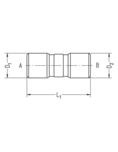 Złączka pneumatyczna wtykowa prosta przelotowa do węża fi 4 mm (4/2), mosiądz niklowany, Eisele 2