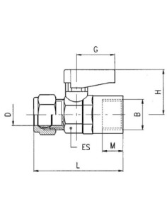 Zawór kulowy Ghilux mini do rurki Cu 10 mm PN20, gwintowany, mosiądz niklowany, PTFE/NBR | Hydraulika | Eshop Dopak | Wszystko d 2