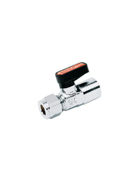 Zawór kulowy Ghilux mini do rurki Cu 14 mm PN20, gwintowany, mosiądz niklowany, PTFE/NBR | Hydraulika | Eshop Dopak | Wszystko d
