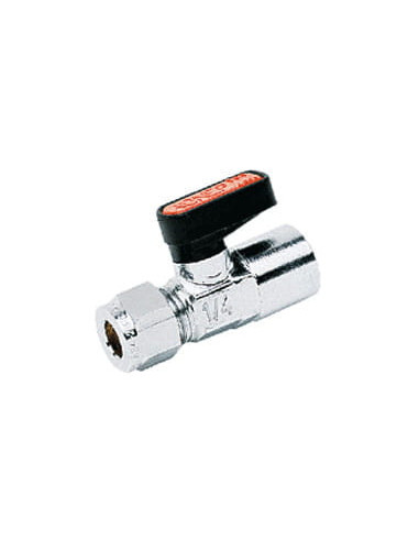 Zawór kulowy Ghilux mini do rurki Cu 6 mm PN20, gwintowany, mosiądz niklowany, PTFE/NBR | Hydraulika | Eshop Dopak | Wszystko dl