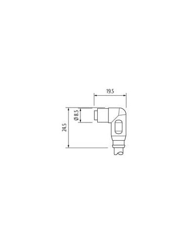 Złącze zatrzaskowe M8 żeńskie 90° z kablem 7000-08261-0310300 | Przewody i Złącza | Eshop Dopak | Wszystko dla Przemysłu