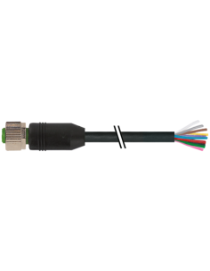 Konektor M12 żeński, prosty z wolnym kablem 7000-19041-7020750 | Przewody i Złącza | Eshop Dopak | Wszystko dla Przemysłu