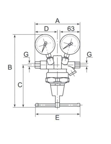 Reduktor wysokociśnieniowy p max200bar, G 1/4"w, 1-50bar | Pneumatyka | Eshop Dopak | Wszystko dla Przemysłu