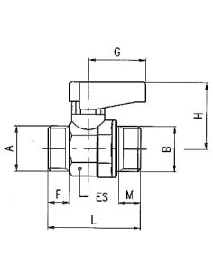 Zawór kulowy Ghilux mini G 1/2 GZ - G 1/2 GZ, PN20 gwintowany, mosiądz niklowany, PTFE /NBR | Hydraulika | Eshop Dopak | Wszystk 2