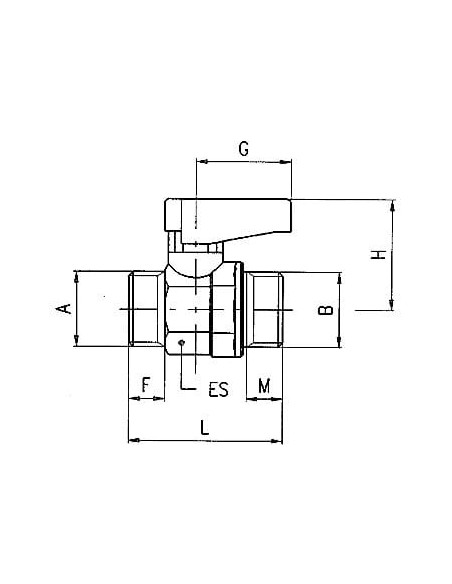 Zawór kulowy Ghilux mini G 1/2 GZ - G 1/2 GZ, PN20 gwintowany, mosiądz niklowany, PTFE /NBR | Hydraulika | Eshop Dopak | Wszystk
