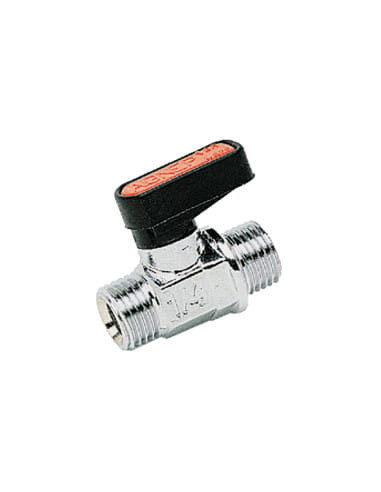 Zawór kulowy Ghilux mini G 3/8 GZ - G 3/8 GZ, PN20 gwintowany, mosiądz niklowany, PTFE /NBR | Hydraulika | Eshop Dopak | Wszystk