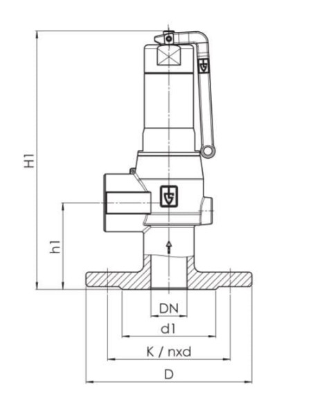 Zawór bezp. kołnierz-gwint z dźwignią, DN25 Potw12 bar | Hydraulika | Eshop Dopak | Wszystko dla Przemysłu