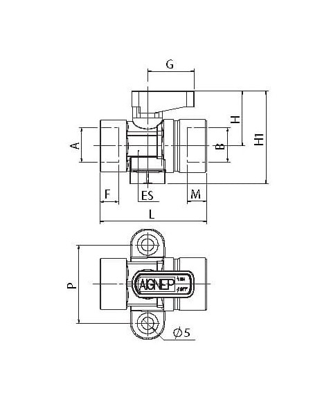 Zawór kulowy Ghilux mini gwintowany G 1/4 GW, PN20 z uchwytem montażowym, mosiądz niklowany, PTFE | Hydraulika | Eshop Dopak | W