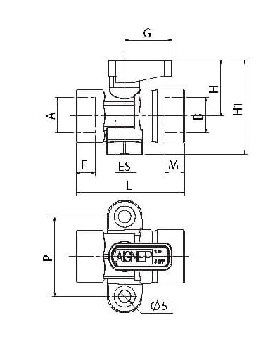Zawór kulowy Ghilux mini gwintowany G 3/8 GW, PN20 z uchwytem montażowym, mosiądz niklowany, PTFE | Hydraulika | Eshop Dopak | W