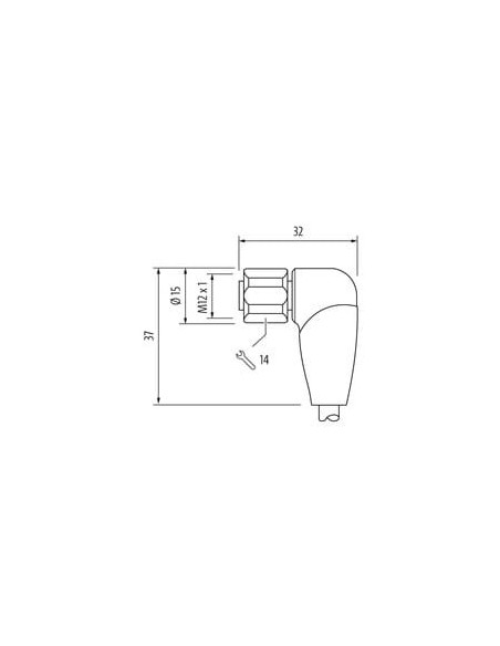 Kabel żeński M12 90° do kabla F B PRO 7024-13281-3721000 | Przewody i Złącza | Eshop Dopak | Wszystko dla Przemysłu