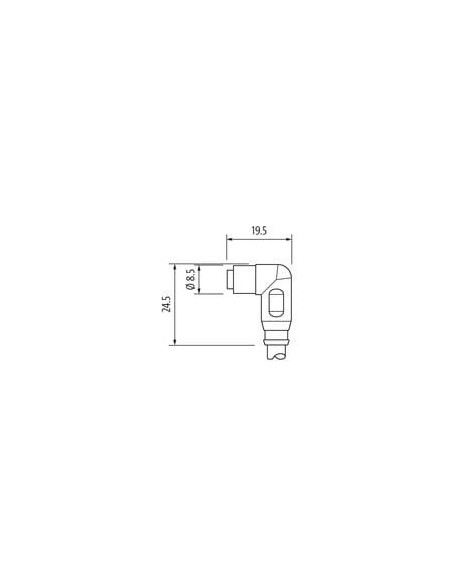 Złącze zatrzaskowe M8 żeńskie 90° z kablem 7000-08261-6110300 | Przewody i Złącza | Eshop Dopak | Wszystko dla Przemysłu
