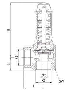 Kątowy zawór bezpieczeństwa do wody DN15, G1/2 Potw3,0bar | Hydraulika | Eshop Dopak | Wszystko dla Przemysłu 2