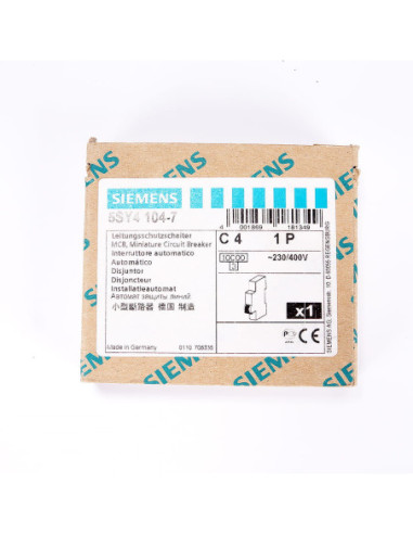 Wyłącznik miniaturowy 5SY4 104-7, SIEMENS | Elektryka | Eshop Dopak | Wszystko dla Przemysłu
