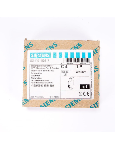 Wyłącznik miniaturowy 5SY4 104-7, SIEMENS | Elektryka | Eshop Dopak | Wszystko dla Przemysłu