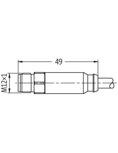 M12-Staldamski 0° na kabel 7044-12021-3361500 | Przewody i Złącza | Eshop Dopak | Wszystko dla Przemysłu
