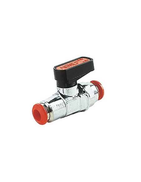 Zawór kulowy wtykowy Ghilux mini do węża fi 12 mm, PN20 mosiądz niklowany PTFE/NBR | Hydraulika | Eshop Dopak | Wszystko dla Prz