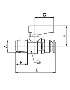 Zawór kulowy Ghilux mini wtykowy do węża fi 6 mm R 1/8 GZ, PN20 mosiądz niklowany, PTFE/NBR | Hydraulika | Eshop Dopak | Wszystk 2