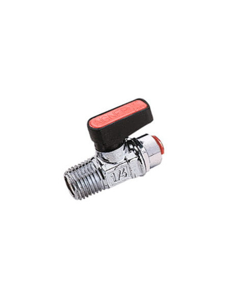 Zawór kulowy Ghilux mini wtykowy do węża fi 8 mm R 1/8 GZ, PN20 mosiądz niklowany, PTFE/NBR | Hydraulika | Eshop Dopak | Wszystk