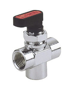 Zawór kulowy trójdrożny Ghilux mini G 1/4 GW, PN20 mosiądz niklowany, kula typu T, montaż grodziowy | Hydraulika | Eshop Dopak |