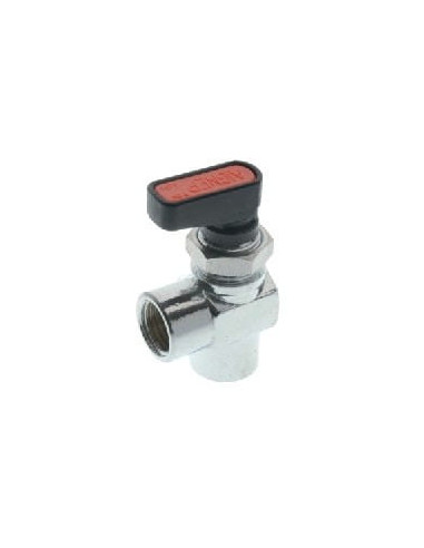 Zawór kulowy Ghilux mini kątowy gwintowany G1/4 GW PN20, mosiądz niklowany PTFE/NBR, montaż grodziowy | Hydraulika | Eshop Dopak