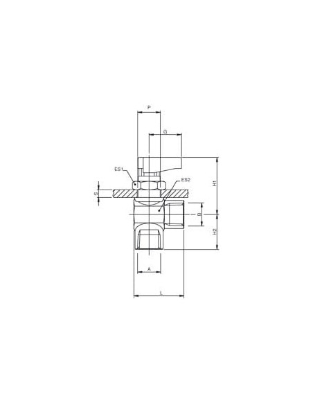 Zawór kulowy Ghilux mini kątowy gwintowany G1/4 GW PN20, mosiądz niklowany PTFE/NBR, montaż grodziowy | Hydraulika | Eshop Dopak