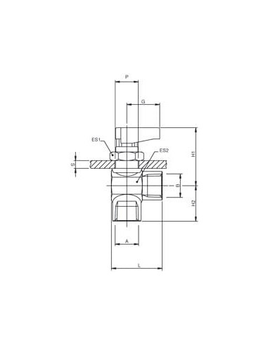 Zawór kulowy Ghilux mini kątowy gwintowany G3/8 GW PN20, mosiądz niklowany PTFE/NBR, montaż grodziowy | Hydraulika | Eshop Dopak