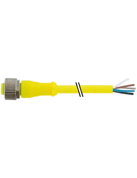Konektor M12 żeński 0° do wolnego kabla kablowego, AIDA 7030-12241-1270300 | Przewody i Złącza | Eshop Dopak | Wszystko dla Prze