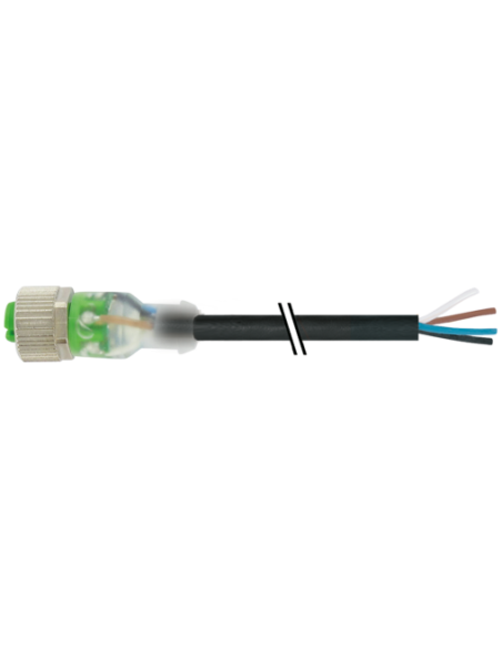 M12 żeńskie 0° na przewód 3LED 7000-12231-6140300 | Przewody i Złącza | Eshop Dopak | Wszystko dla Przemysłu