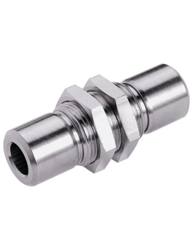 Złączka pneumatyczna wtykowa grodziowa do węża fi 14 mm, mosiądz niklowany, Eisele
