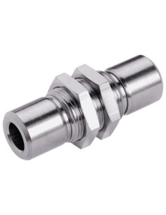 Złączka pneumatyczna wtykowa grodziowa do węża fi 16 mm, mosiądz niklowany, Eisele