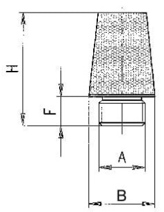 Tłumik hałasu pneumatyczny stożkowy G 1/2 GZ, mosiądz ze spiekiem brązu 2