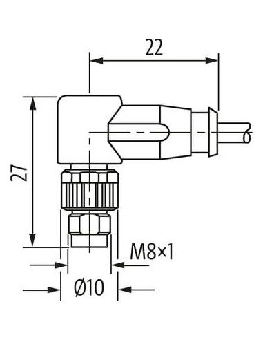 M8 męski 90° na kabel, 180° 7000-08912-6950500 | Przewody i Złącza | Eshop Dopak | Wszystko dla Przemysłu