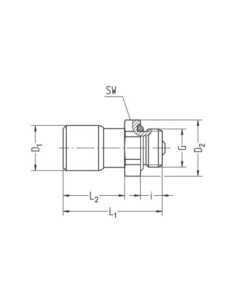 złączka wtykowa z zaworem GZ1/4'' pod wąż 6 (6/4) 2