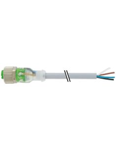 Konektor M12 żeński, prosty z LED, z wolnym kablem 7000-12281-2330300 | Przewody i Złącza | Eshop Dopak | Wszystko dla Przemysłu