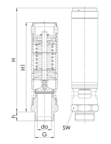 Zawór bezpieczenstwa DN15 G 1/2", Potw  5 bar | Pneumatyka | Eshop Dopak | Wszystko dla Przemysłu