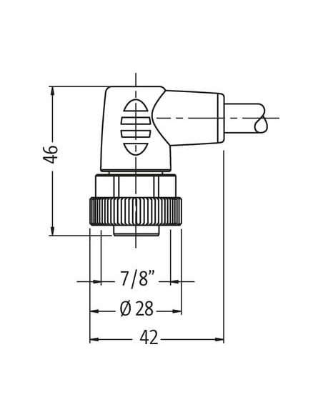 Konektor 7/8" żeński, kątowy do wolnego kabla 7000-78051-9611000 | Przewody i Złącza | Eshop Dopak | Wszystko dla Przemysłu
