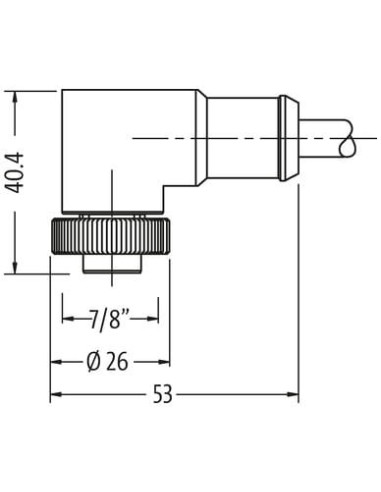 Konektor 7/8", 4polowy, żeński, kątowy 7700-A4031-UMC0500 | Przewody i Złącza | Eshop Dopak | Wszystko dla Przemysłu