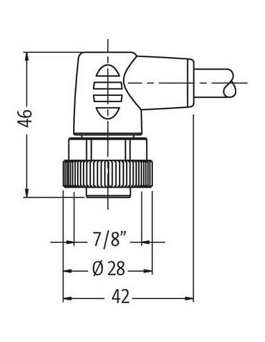 Konektor 7/8" żeński, kątowy do wolnego kabla 7000-78051-9611500 | Przewody i Złącza | Eshop Dopak | Wszystko dla Przemysłu