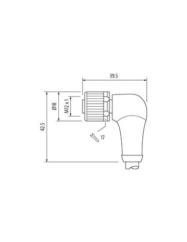 Złącze M12 Power S-kodowanie żeńskie 90° z kablem 7000-P6231-P060500 | Przewody i Złącza | Eshop Dopak | Wszystko dla Przemysłu