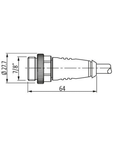 7/8""męski 0° na kabel 7000-78421-9650300 | Przewody i Złącza | Eshop Dopak | Wszystko dla Przemysłu