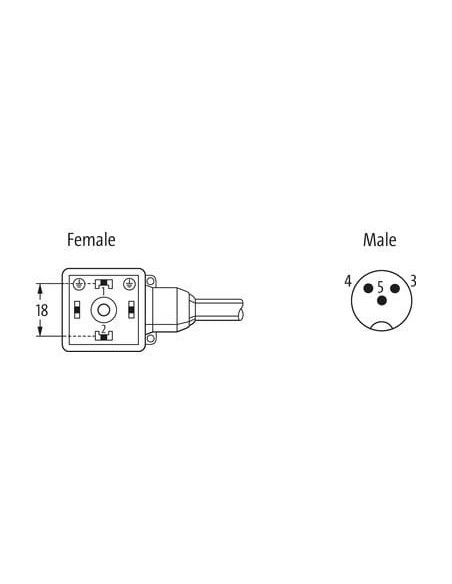 Konektor zaworowy MSUD, typ A 18mm - M12 męski, prosty 7000-40881-6160150 | Przewody i Złącza | Eshop Dopak | Wszystko dla Przem