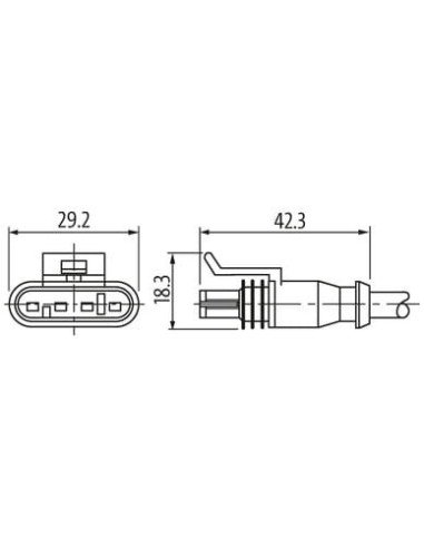 Konektor SuperSeal męski, prosty - SuperSeal żeński prosty 7072-76061-5140500 | Przewody i Złącza | Eshop Dopak | Wszystko dla P