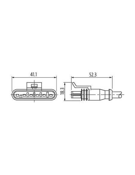 Konektor SuperSeal męski, prosty - SuperSeal żeński prosty 7072-76121-5160200 | Przewody i Złącza | Eshop Dopak | Wszystko dla P
