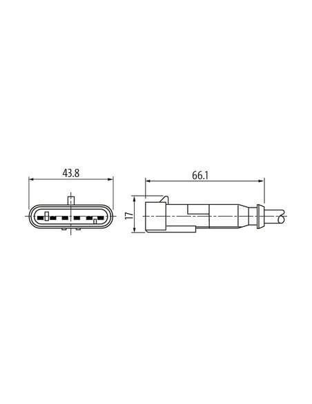 Konektor SuperSeal męski, prosty - SuperSeal żeński prosty 7072-76121-5160200 | Przewody i Złącza | Eshop Dopak | Wszystko dla P