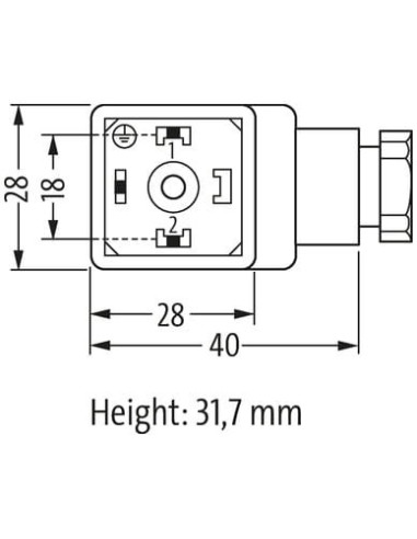 Wtyczka zaworowa SVS Eco, typ A 18mm, LED VDR, 230VAC/DC 7000-29165-0000000 | Przewody i Złącza | Eshop Dopak | Wszystko dla Prz