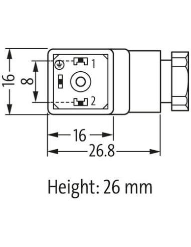 Wtyczka zaworowa SVS Eco typ C 8mm 230V M16x1,5 7000-30055-0000000 | Przewody i Złącza | Eshop Dopak | Wszystko dla Przemysłu