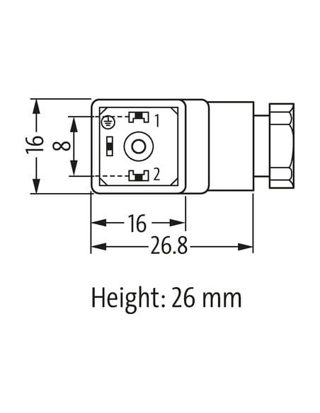 Wtyczka zaworowa SVS Eco typ C 8mm 230V M16x1,5 7000-30055-0000000 | Przewody i Złącza | Eshop Dopak | Wszystko dla Przemysłu