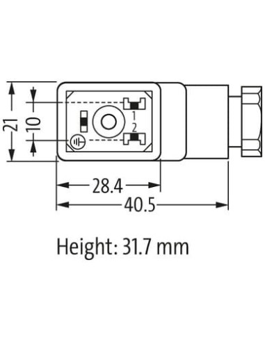 Wtyczka zaworowa SVS Eco typ B 10mm, LED VDR, 230VAC/DC 7000-29685-0000000 | Przewody i Złącza | Eshop Dopak | Wszystko dla Prze